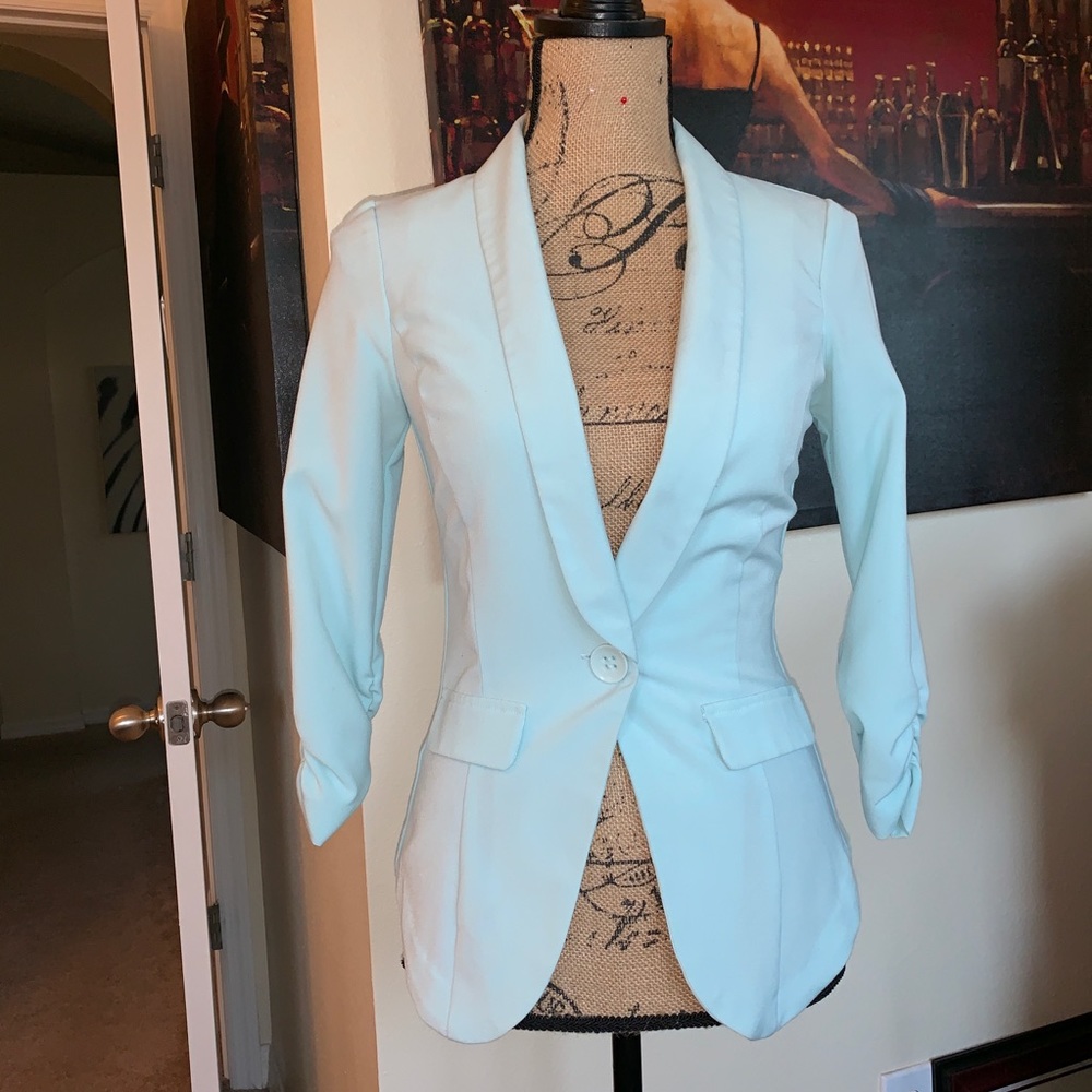 Light Teal fitted blazer